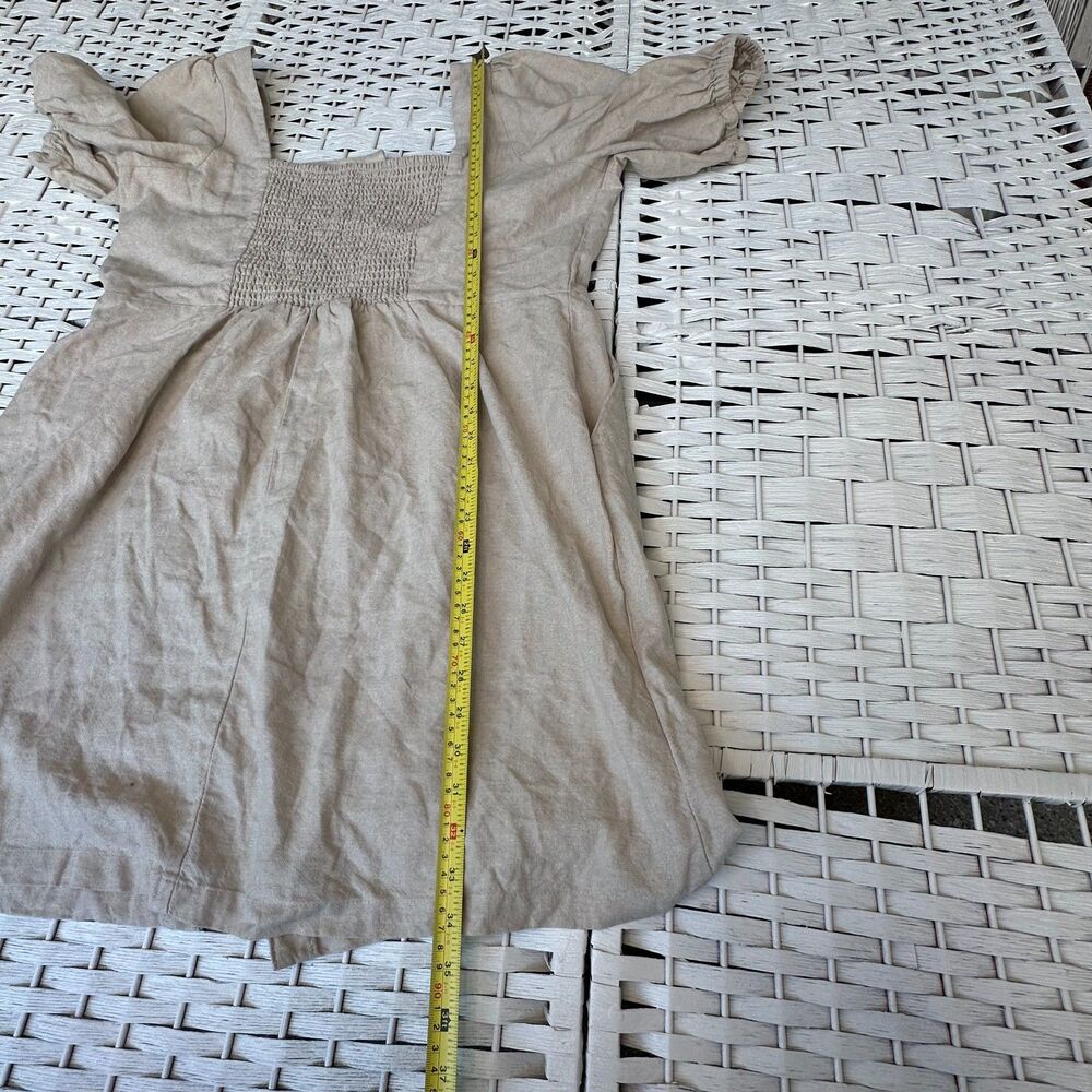 Linen Cottagecore Women's Beige Dress XL Old Navy - Picture 8 of 9